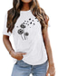 olcso Női pólók-Női Póló Alap Nyomtatott Pillangó Alap Kerek Póló Alapértelmezett Nyár borsó zöld Fehér Fekete Medence Sötétrózsaszín