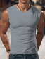 cheap Gym Tank Tops-Men&#039;s Tank Top Vest Undershirt Sleeveless Shirt Solid Color V Neck Street Casual Sleeveless Clothing Apparel Basic Fashion Classic Comfortable