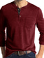 billige henley skjorter til mænd-herre t-shirt biskop ærme color block henley stard spring&amp;amp;  efterårsvin rød grøn blå kongeblå mørkeblå