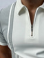 olcso klasszikus póló-férfi golf ing csíkos lehúzás hétköznapi utcai cipzár nyomtatás rövid ujjú felsők divat kényelmes sport szürke sötétkék nyári ingek ünnep vakáció üzlet