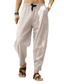 billiga linne byxor-yogabyxor i linne herr med dragsko lapptäcke byxor snabbtorkande lätt grå khakigrön yoga gym träning träning sommar sport aktiva kläder mikroelastisk lös / avslappnad / fritid