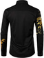 billiga Formella skjortor-herrskjorta blommig turndown fest dagligen button-down långärmade toppar ledigt mode bekvämt vit svart blå