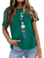 voordelige Dames T-shirts-Dames T-shirt Standaard Afdrukken Eenvoudig Basic Ronde hals T-shirt mouw Standaard Zomer erwt groen Zwart Donker Rood Donker Roze Donkergroen