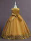 billige Blomsterkjoler-Barn Jente Blomsterjente kjole Kjole Blomsternål i krystall Ermeløs Bryllup Fest Lapper Broderi Elegant Prinsesse Polyester Maksi Blomstret broderikjole Kjole med A-linje Sommer Vår 4-13 år Hvit Gul
