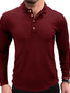Χαμηλού Κόστους ανδρικά πουκάμισα henley-Ανδρικά Πόλο Κολάρο Πουκαμίσου Μεσαίου Πάχους Άνοιξη &amp; Χειμώνας Κόκκινο Κρασιού Λευκό Μαύρο Χακί Σκούρο μπλε