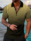 voordelige 3D-ritspolo-Voor heren POLO Shirt Polo met rits Golfshirt Rits Modieus Casual Comfortabel Korte mouw Zwart / Wit Groen blauw Geel Stip Strijkijzer Rits Straat Casual Vetoketju Kleding Kleding Modieus Casual
