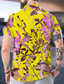 abordables Camisas estampadas para hombre-Hombre Camisa Print Floral Graphic Escote Chino Casual Diario Abotonar Estampado Manga Corta Tops Design Casual Moda Cómodo Amarillo