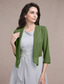 cheap Wedding Guest Wraps-Shawls Bolero Ladies Elegant Casual Daily 3/4 Length Sleeve Chiffon Wedding Guest Wraps With Pure Color For Wedding Spring &amp; Summer dress to impress 2025