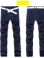 baratos Chinos-Calças coloridas masculinas calças chino casuais calças retas finas cor sólida