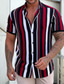 cheap Men&#039;s Printed Shirts-Men&#039;s Golf Shirt Other Prints Lattice Zipper Patchwork Short Sleeve Casual Tops Business Simple Fashion Classic Blue Black Beige