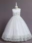 billige Blomsterkjoler-Barn Jente Blomsterjente kjole Kjole Blomsternål i krystall Ermeløs Bryllup Fest Lapper Broderi Elegant Prinsesse Polyester Maksi Blomstret broderikjole Kjole med A-linje Sommer Vår 4-13 år Hvit Gul