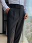 abordables Chino-pantalon slim de couleur unie pour hommes pantalon droit à la mode pantalon chino