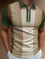 billiga klassisk polo-Herr POLO Shirt Golftröja Zip Polo Blixtlås Mode Ledigt Bekväm Kortärmad Grön Purpur Gul Brun Färgblock Nedvikt Blixtlås Gata Ledigt Dragkedja Kläder Kläder Mode Ledigt Bekväm