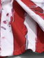 abordables Camisas estampadas para hombre-Hombre Camisa Print Graphic Bandera Cuello Vuelto Calle Casual 3D Abotonar Manga Corta Tops Design Casual Moda Cómodo Azul / Blanco