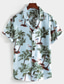 voordelige Overhemden met print voor heren-Voor heren Overhemd Hawaiiaans overhemd Grafisch Kokosnootboom Hawaii Aloha Ontwerp Kraag Licht Roze Zwart Wit Paars Groen Buiten Straat Korte mouw Button-omlaag Kleding Hawaii Ontwerper Casual