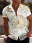 cheap Men&#039;s Printed Shirts-Men&#039;s Shirt Graphic Dandelion Turndown White Print Outdoor Street Short Sleeve Print Button-Down Clothing Apparel Fashion Designer Casual Breathable