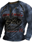 Χαμηλού Κόστους Ανδρικά 3D T-shirts-Ανδρικά Πουκάμισο Henley Μπλουζάκι Υψηλής Ποιότητας Καλοκαίρι Μακρυμάνικο Γραφική Motocicletă Στάμπα Χένλι Δρόμος Causal Κουμπί-Κάτω Στάμπα Ρούχα Ρούχα Υψηλής Ποιότητας Βασικό Μοντέρνα