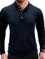 זול חולצות הנלי לגברים-צווארון חולצת חולצה בישוף פולו גברים באביב בינוני&amp;amp;  יין סתיו אדום לבן שחור חאקי כחול כהה