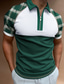 tanie Koszulki polo z nadrukiem-Męskie Koszulka polo Koszula golfowa Koszulka polo z suwakiem 1/4 Kolorowy blok Wieczorne Biały / Zielony Ulica Codzienny Krótki rękaw Zamek Odzież Moda Codzienny Wygodny / Plaża