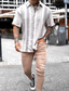 billige mænds fritidsskjorter-herreskjorte stribet turndown daglige ferie button-down korte ærmer toppe afslappet mode behagelig blå/hvid