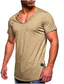 voordelige Casual T-shirts voor heren-buitenlandse handel zomer nieuwe mannen korte mouwen t-shirt v-hals casual mannen effen kleur t-shirt mannen