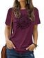 economico T-Shirt da donna-Per donna maglietta Di base Stampa Semplice Essenziale Rotonda Corte Standard Estate Blu Rosso scuro Rosa scuro Verde scuro Grigio scuro