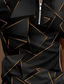 cheap Graphic Polo-Men&#039;s Polo Shirt Golf Shirt Zip Polo Crack Turndown Zip Black Navy Blue Gray 3D Print Street Daily Short Sleeve Zipper 3D Clothing Apparel Fashion Casual Breathable Comfortable