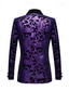 cheap Tuxedo Suits-Purple Men&#039;s Party Prom Disco Sparkly Sequin Tuxedos 2 Piece Floral Shawl Collar Tailored Fit Single Breasted One-button 2024