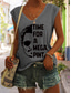 voordelige Dames T-shirts-grappige johnny depp tijd voor een europees en amerikaans casual dames-t-shirt met mega pintprint