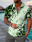 voordelige 3D-ritspolo-Voor heren POLO Shirt Polo met rits Golfshirt Rits Modieus Ontwerper Casual Korte mouw Groen blauw Blozend Roze Beige Geometrie 3D-afdrukken Strijkijzer Rits Casual Dagelijks Vetoketju Afdrukken