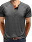 preiswerte Henley-Hemden für Herren-Herren T-Shirt T-Shirt T-Shirt Ärmel Farbblock Henley Stard Frühlingsgrün Weiß Blau Grau Orange
