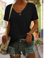 billige T-skjorter til kvinner-Dame Bluse T skjorte Grunnleggende عادي Daglig V-hals T-skjorte Normal Sommer Hvit Svart Blå Lilla Mørkerød