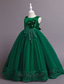 billige Blomsterkjoler-Barn Jente Blomsterjente kjole Kjole Blomsternål i krystall Ermeløs Bryllup Fest Lapper Broderi Elegant Prinsesse Polyester Maksi Blomstret broderikjole Kjole med A-linje Sommer Vår 4-13 år Hvit Gul