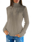 preiswerte Einfarbige Farben-Damen Pullover Stilvoll Brautkleider schlicht Weich Feste Farbe Gedrehtes Rollkragen Strick Langarm Cropped Stricken Outdoor Täglich Festtage Schwarz Weiß Herbst Winter