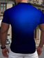 baratos Polo 3D-Homens Camisa de golfe Impressão 3D Gradiente Aberto para a Lateral Rua Casual Zíper Imprimir Manga Curta Blusas Designer Casual Moda Respirável Azul / Verão