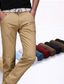 abordables Chino-pantalon de couleur pour hommes pantalon chino décontracté pantalon droit slim couleur unie