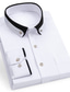 billiga Formella skjortor-Herr Skjorta Grafiska tryck Nedvikt Svart Vit Marinblå Ljusblå Bröllop Arbete Långärmad Button-Down Kläder Mode Affär Formell Ledigt