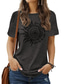 billige T-shirts til kvinde-Dame T-shirt Basale Trykt mønster Simpel Basale Rund hals T-shirt ærme Standard Sommer Blå Mørkerød Mørk Lyserød Mørkegrøn Mørkegrå