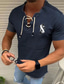 billige Skjorter med trykk for menn-herre t-skjorte ensfarget kryss v-hals casual daglig snorkvast kortermede topper casual kul slim fit svart/grå marineblå lyseblå