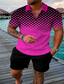 abordables Polo 3d-Hombre POLO Camiseta de golf Impresión 3D Cachemir Cuello Vuelto Noche camisetas de golf Retazos Estampado Manga Corta Tops 2 piezas Ropa deportiva Punk y gótico Verde Trébol Azul Piscina Rosa