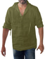 cheap Men&#039;s Casual Shirts-Men&#039;s Shirt Solid Color Hooded Green Khaki Navy Blue Black Casual Daily Long Sleeve Button-Down Clothing Apparel Fashion Casual Breathable / Sports