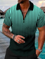 voordelige 3D-ritspolo-Voor heren POLO Shirt Polo met rits Golfshirt Rits Modieus Casual Comfortabel Korte mouw Zwart / Wit Groen blauw Geel Stip Strijkijzer Rits Straat Casual Vetoketju Kleding Kleding Modieus Casual