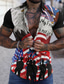 billiga Skjortor med tryck för män-Herr Skjorta Tryck Grafisk Örn Nedvikt Gata Ledigt 3D Button-Down Kortärmad Blast Designer Ledigt Mode Bekväm Svart och Röd
