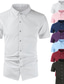 cheap Dress Shirts-Men&#039;s Shirt Dress Shirt Wine White Black Solid Color Turndown Street Casual Button-Down Short Sleeve Tops Business Casual Fashion Breathable Summer