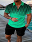 billiga 3d polo-Herr POLO Shirt Golftröja 3D-tryck Paisley Nedvikt Utekväll golftröjor Lappverk Mönster Kortärmad Blast 2st Sportkläder Punk och gotiskt Grön Blå Rodnande Rosa