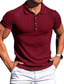 cheap Knit Polo Sweater-Men&#039;s Collar Polo Shirt Golf Shirt Business Simple Casual Summer Short Sleeve Light gray Dark Gray Red Brown Navy Blue White Solid Color Plain Striped Classic Collar Casual Daily Clothing Clothes