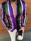 cheap Men&#039;s Printed Shirts-Men&#039;s Shirt Striped Turndown Street Casual Button-Down Long Sleeve Tops Casual Fashion Comfortable Black / Red Green Purple / Beach