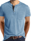 preiswerte Henley-Hemden für Herren-Herren T-Shirt Ärmeltasche Henley Stard Sommer Weinrot Grün Blau Königsblau Dunkelblau