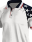 voordelige Grafische polo-Voor heren POLO Shirt Golfshirt Nationale vlag Strijkijzer Groen blauw Stoffig blauw Wit Zwart 3D-afdrukken Straat Dagelijks Korte mouw 3D Button-omlaag Kleding Modieus Casual Ademend Comfortabel