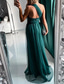 cheap Party Dresses-A-Line Wedding Guest Chrismas Dress Sexy Dress Wedding Guest Prom Sweep / Brush Train Sleeveless One Shoulder  with Pleats Slit  dress to impress 2025